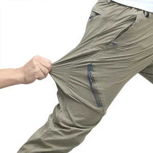 Pantaloni elastici ad asciugatura rapida su quattro lati per pantaloni da alpinismo da uomo all'aperto, leggeri e sottili per il respiro elastico estivo da donna 1