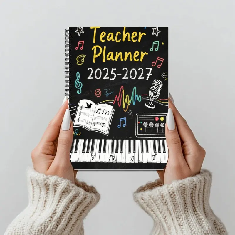 2025-2027Pianificatore, pianificazione del calendario mensile e settimanale dell'anno accademico, adatto per il libro di agenda del piano studente dell'insegnante dell'ufficio scolastico 5