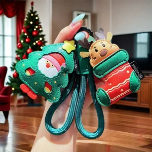 Regalo di Natale 2025 Nuovo pratico piccolo regalo Portachiavi creativo di Babbo Natale per ragazze e ragazzi Decorazione dell'albero di Natale 1