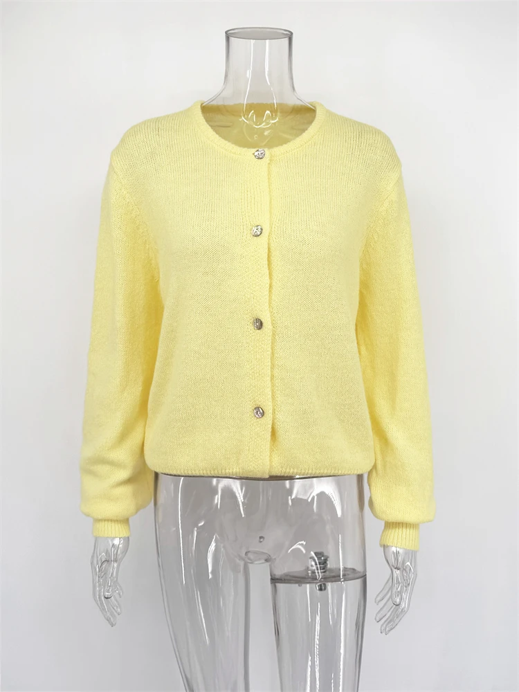 Tossy Casual Maglione lavorato a maglia Cardigan per le donne Solido allentato Autunno 2025 Nuovo top coat interno Vestiti a costine Maglieria femminile Cardigan 5