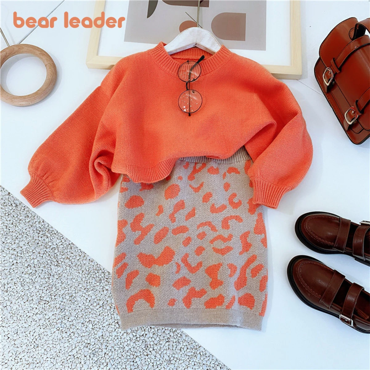 Orso Leader Vestiti Per Ragazze Set di Autunno di Nuovo Modo del Capretto Maglione Top Con gonna Abito di Moda 2pcs Abiti eleganti Per 2-6 anni 1