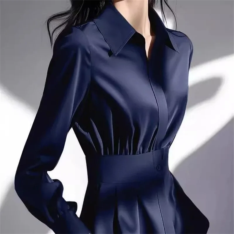 Camicia che unisce la vita Nuovo cappotto da donna realizzato in Europa Lady Primavera Estate 2025 Giacche di nicchia chic di fascia alta Top di lusso leggero Donna 4