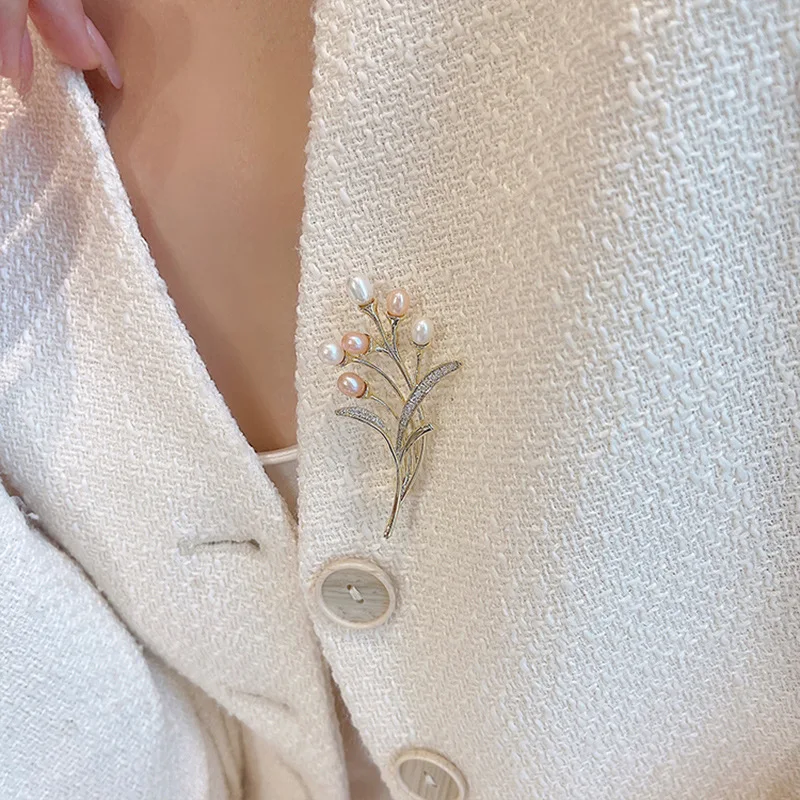 100% perla d'acqua dolce naturale 14K oro riempito fiore alla moda spilla da donna gioielli per le donne tutti gli accessori abbinati 3