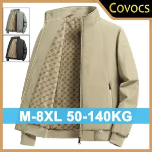 Giacche bomber taglie forti per uomo M-8XL Cappotti impermeabili antivento Capispalla moda Colletto alla coreana Cappotti militari Abbigliamento maschile 1