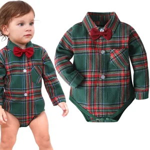 Abito natalizio per neonato, vestiti per neonato, regalo per feste di Natale, camicia per bambini, fotografia di Capodanno, body formale 1