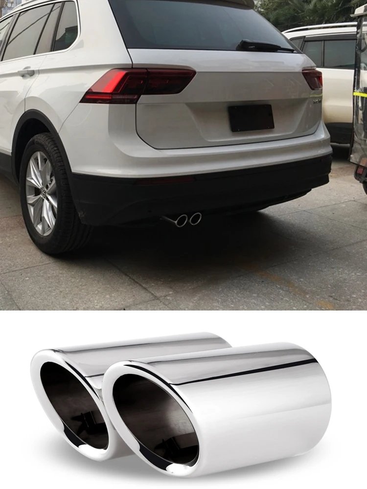 Per Volkswagen VW Tiguan 2017 2018 2019 MK2 Auto In Acciaio Inox Scarico Coda Gola Tubo Trim Accessori Styling 3