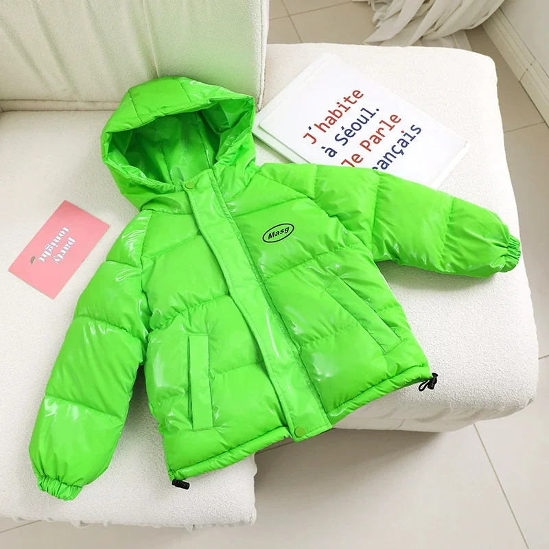 Piumino per bambini Cappotto ispessito per ragazze Ragazzi Parka caldi Abiti invernali in cotone con cappuccio Autunno Bambini Capispalla casual senza lavaggio 2