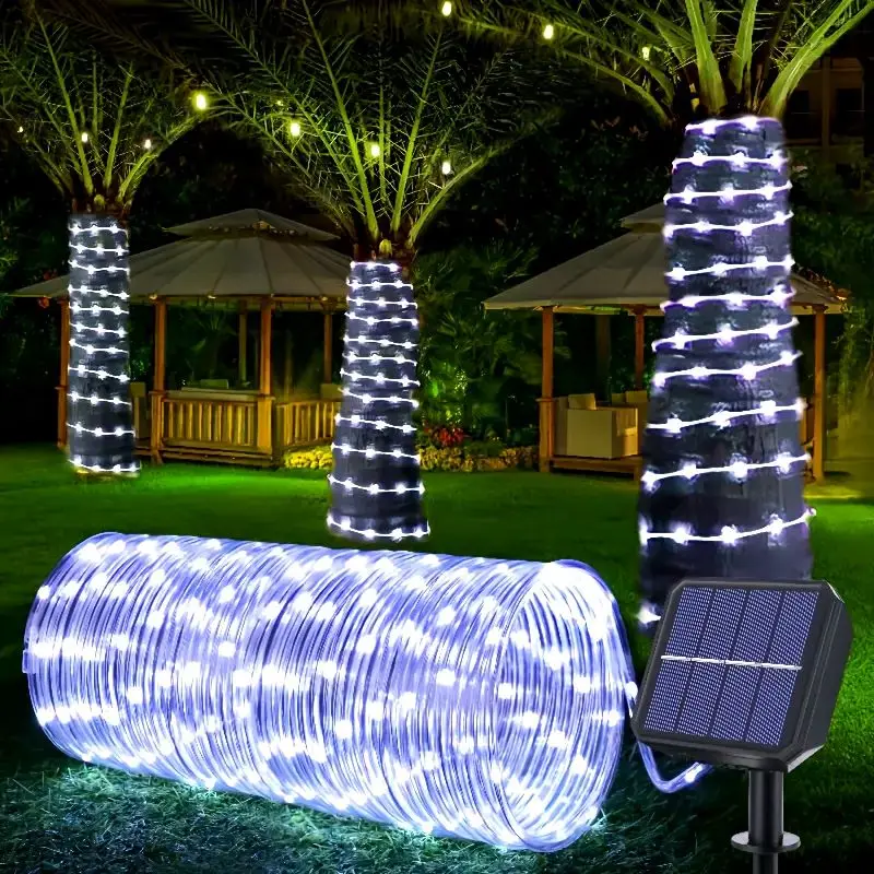 8 modalità di luci decorative stradali impermeabili per luci a tubo solare Luci decorative per matrimoni e festival (50/100/200/300 LED) 1