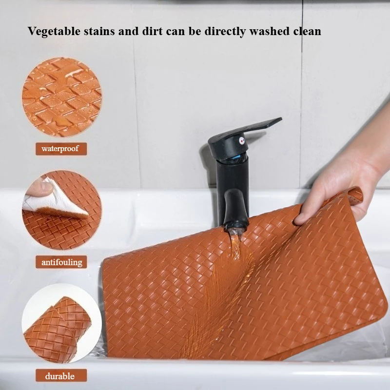 Tovagliette in PU intrecciato fronte-retro nordico - Resistente al calore 100 ° Set antiscivolo C (1-10 pezzi), tovagliette 43x30 cm di livello hotel per l'arredamento del pranzo 4