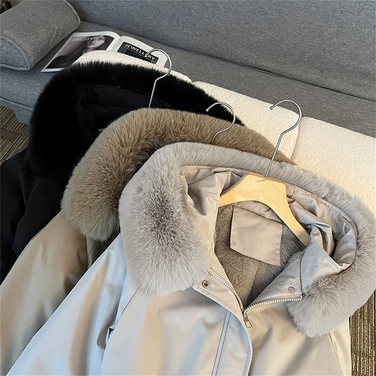 Giacca Parka invernale calda da donna nuova moda coreana allentata con cappuccio spesso cappotto imbottito in cotone casual soprabito femminile top casual da donna 6