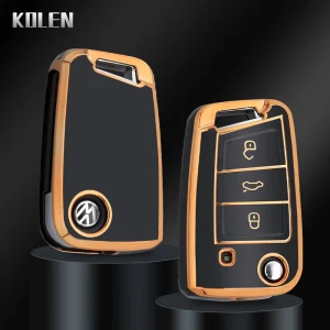 Nuovo TPU Auto Flip Chiave Caso Della Copertura Borsette Per VW Volkswagen Golf 7 MK7 Tiguan MK2 Per Seat Ateca Leon FR Ibiza Skoda Octavia Kodiaq 1