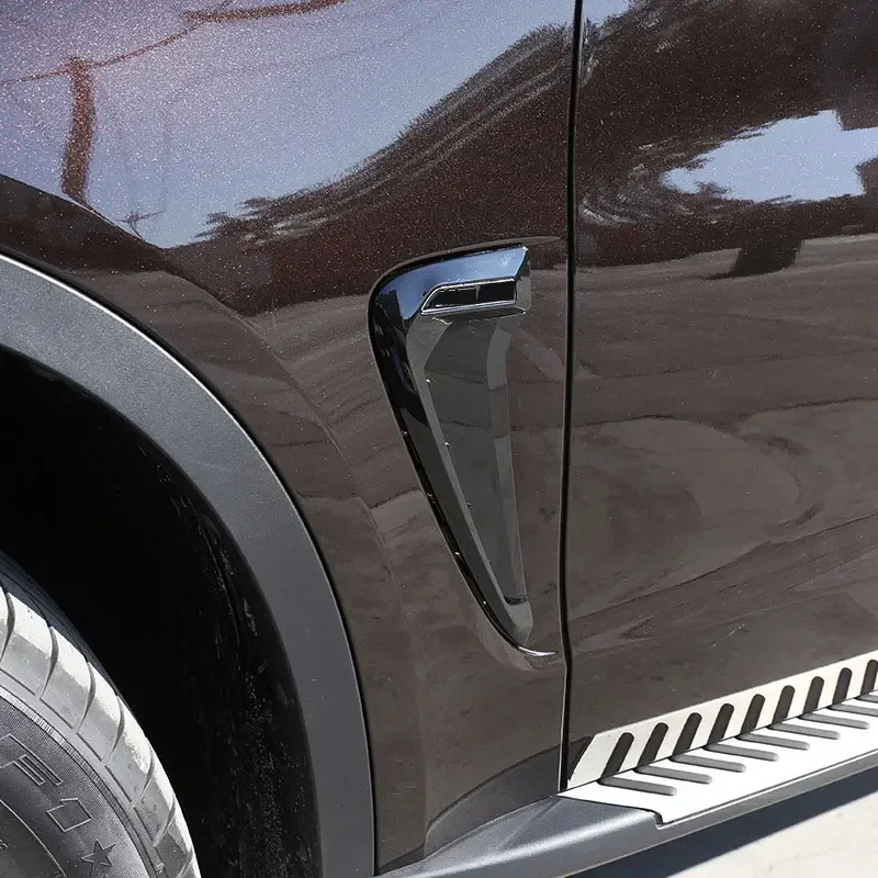 Per BMW X5 F15 X5M F85 2014-2018 ABS Nero/Argento/Fibra di Carbonio auto squalo branchia parafango laterale adesivo di sfiato Accessori Auto 5