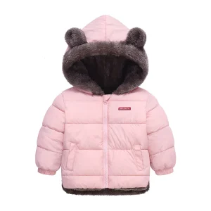 Kids Padded Warm Coats Winter Children Thick Fleece Hooded Cotton Jackets Autumn Boys Girls Cashmere Padded Snowsuit 2-6 Years 1