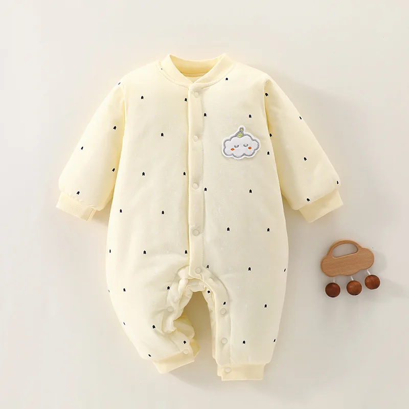 Tutina trapuntata invernale per neonato in puro cotone spesso abbigliamento per neonato tutina per neonato unisex tuta strisciante 5