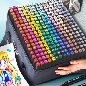 Set di pennarelli artistici oleosi a doppia testa da 24-262 colori per disegnare schizzi Pennarelli a base di punta oleosa Graffiti Manga Materiale scolastico d'arte 1