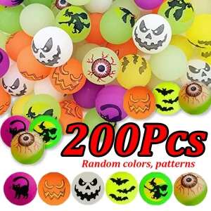 1-200 pezzi palline rimbalzanti di Halloween che si illuminano al buio giocattoli rimbalzanti palline disegni a tema di Halloween forniture per feste riempitivi per sacchetti regalo 1