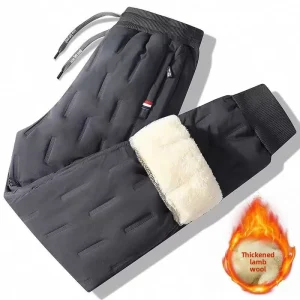 Abbigliamento invernale da uomo Autunno 2025 Pantaloni casual da uomo Pantaloni a righe Pantaloni sportivi da uomo Nero Lusso Y2k con coulisse ispessita 1