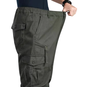Pantaloni tattici da uomo di alta qualità Pantaloni cargo in vita elastica Pantaloni in cotone di grandi dimensioni Pantaloni multitasche Pantaloni da lavoro per allenamento sportivo 1