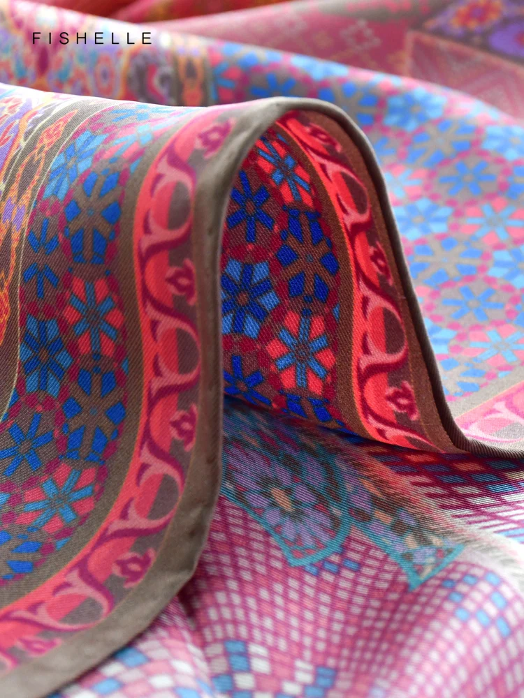 Splendido stampato 100% sciarpa di seta scialle avvolgente twill bandana hijab donne sciarpe quadrate fascia fazzoletto regali di lusso per la signora 6