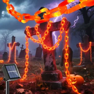 Catene di luci a catena in plastica di Halloween da 2/3 m con 8 modalità di illuminazione Luci a corda per decorazioni esterne spettrali di cane scheletro 1