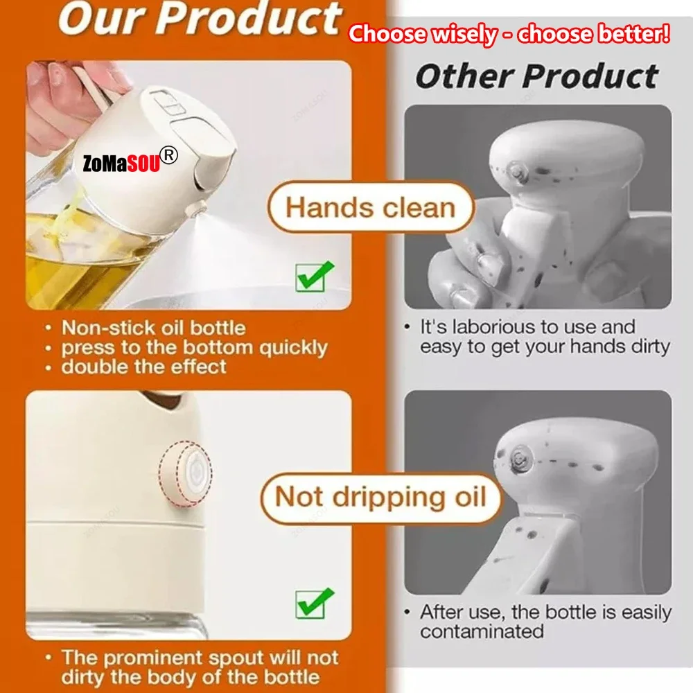 1-4 Pz 2in1 Bottiglia Spruzzatore di Olio di Plastica BBQ Dispenser di Olio da Cucina Olio d'oliva Versatori Spruzzatore Cucina Cottura Mister Bottiglia di Aceto 4