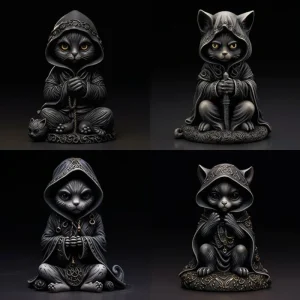 Black Cat Master Resin Crafts Decoration Home Ornament decorazione natalizia gatto nero acrilico Craft decorazione da tavolo creativa 1