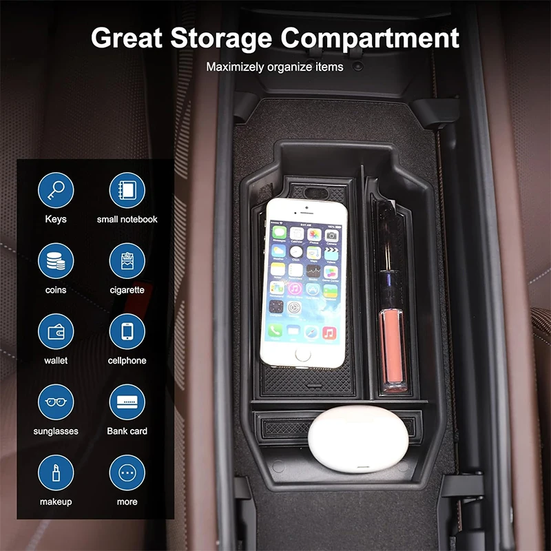 Per BMW Serie 7 G70 2022-2024 ABS Auto Bracciolo di Controllo Centrale Scatola di Immagazzinaggio Organizzatore Stivaggio Riordino Accessori Interni Auto 3