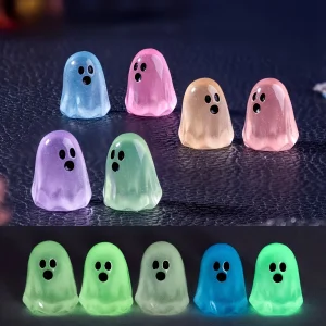12/24/48 pezzi Mini Glow in Dark Fantasma Ornamento Decorazione del partito di Halloween Ornamento da tavolo per la casa Set misto fantasma carino colorato 1