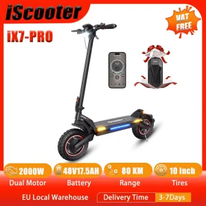 iScooter iX7-PRO Scooter elettrico fuoristrada a doppia trazione Velocità massima 60 km/h10 pollici Pneumatico 2000 W 48V17.5AH EScooter pieghevole con app 1