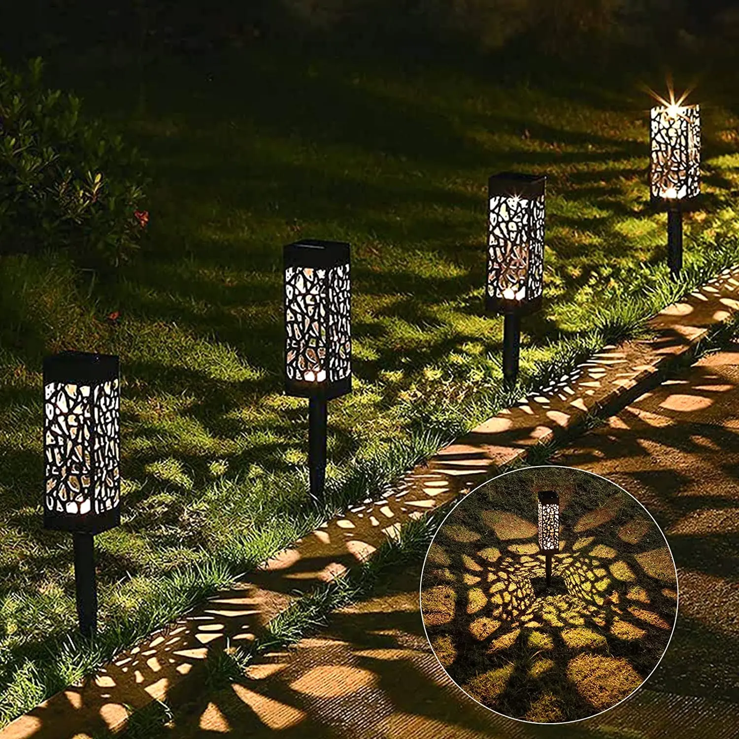 Lampada da giardino solare Lampada da giardino per esterni impermeabile Faretto solare da giardino Percorso Paesaggio Luce solare sotterranea Decor Street 1