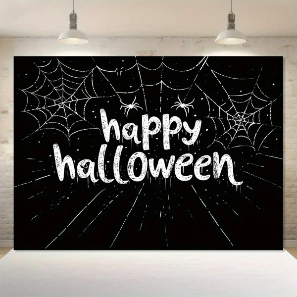 Tessuto di sfondo di Halloween, decorazione di ragnatela, decorazione per feste a tema zucca, tessuto per atmosfera di Halloween 2
