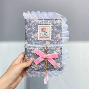 Carino 2025 Kawaii Raccoglitore a fogli mobili in pizzo Notebook Journal 80 fogli Diario Agenda Planner Notebook Cancelleria scolastica 1