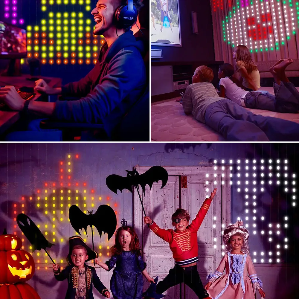 Luci per tende a LED intelligenti da 400 LED con telecomando APP Luci a corda da 6,6x6,6 piedi per camera da letto, soggiorno, decorazioni per finestre, feste 6