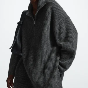 Ethereal MD 2025 cos primavera nuovo stile di maglione lungo casual in misto pile a mezza parte anteriore da donna 1