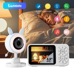 DANMINI nuovo baby monitor con luce notturna RGB da 3,5 1