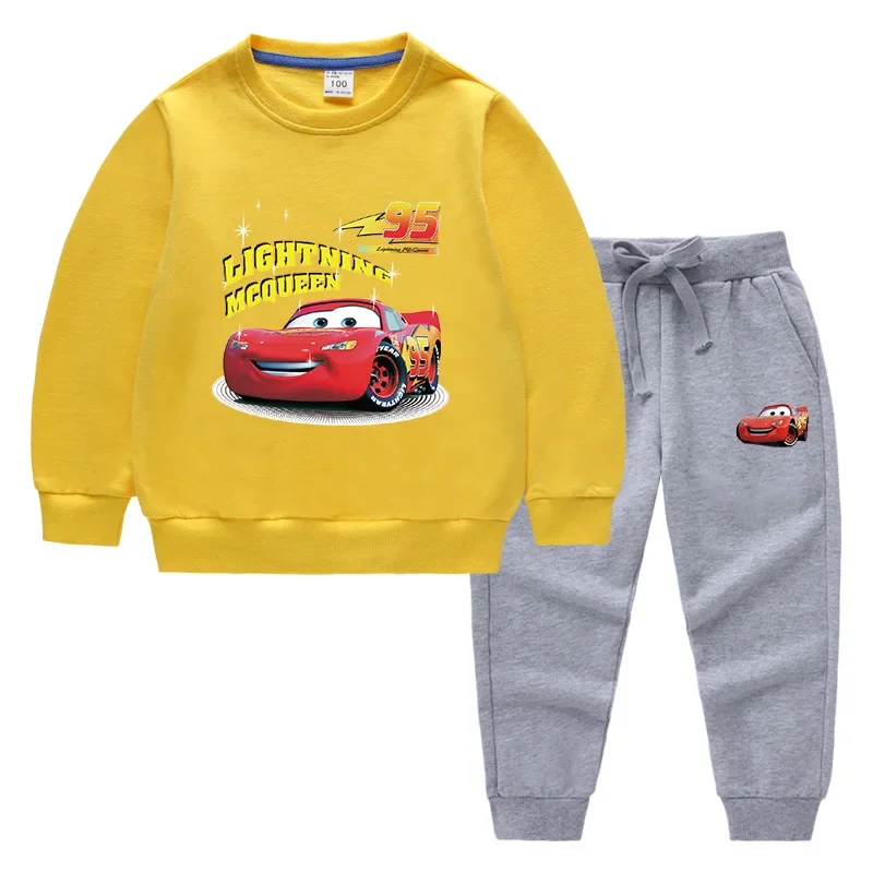 Potdemiel Set per bambini Primavera e autunno Saetta McQueen Vestiti stampati Ragazzi Cotone Bambini Felpe + Pantaloni Tute 6