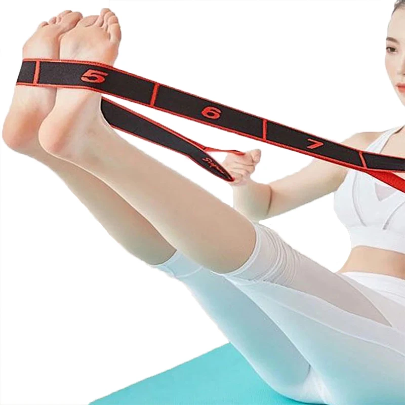 Fasce di resistenza allungabili per yoga Cintura multi-segmento ad alta elasticità per adulti Cintura per allungamento assistita per yoga Prodotti per il fitness yoga 1