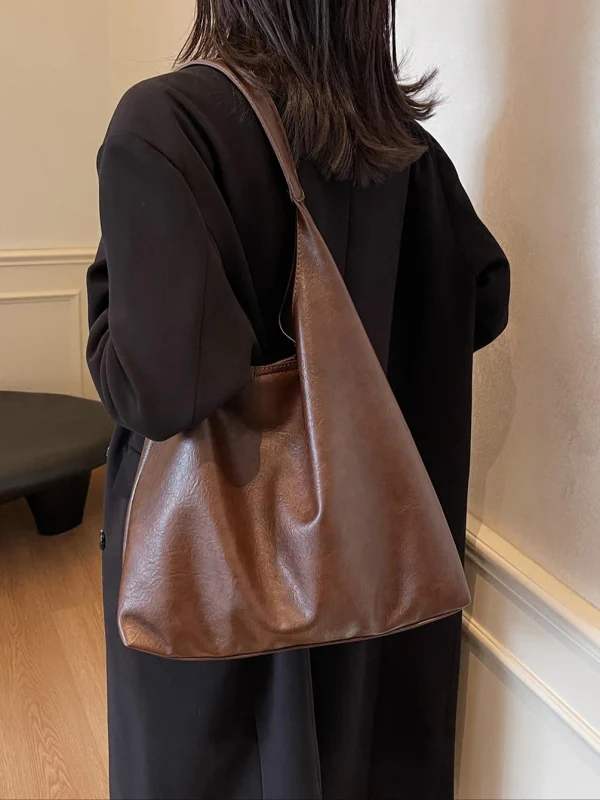Borsa a tracolla alla moda, semplice, popolare, in tinta unita, di alto valore, di grande capacità, versatile quotidiana, borsa sottobraccio con temperamento 3
