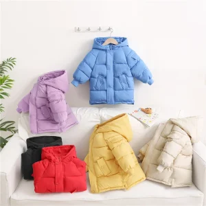 Nuovi bambini Piumini lunghi Autunno inverno Adolescente Addensare Capispalla caldi Ragazzi Ragazze Parka imbottito in cotone Cappotti Grandi vestiti per bambini 1