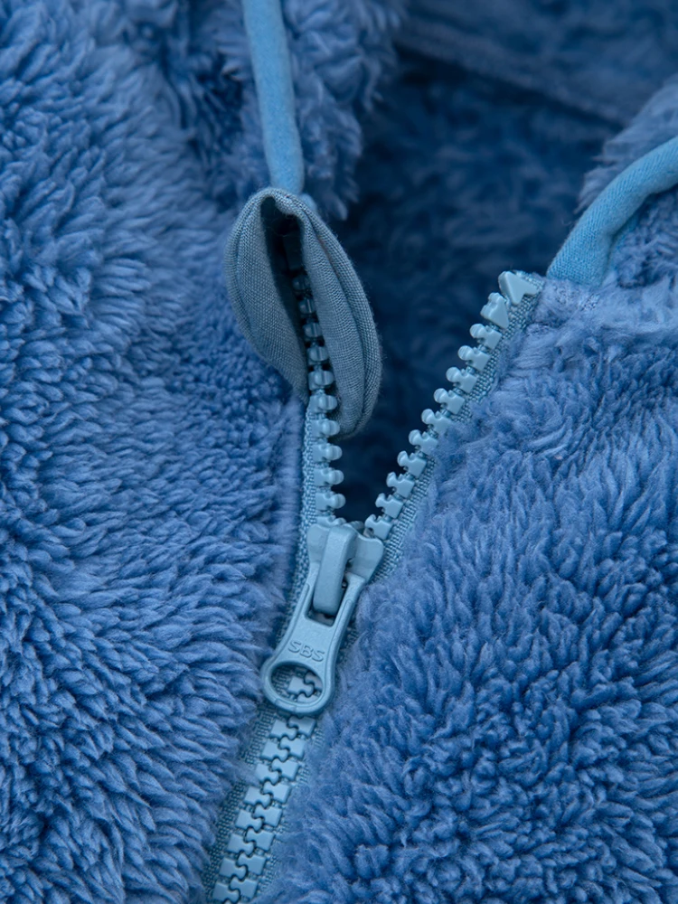 Inverno nuovo neonato spesso con cappuccio teddy bear ear coat con tessuto in pile corallo per calore accessori per bambini 4