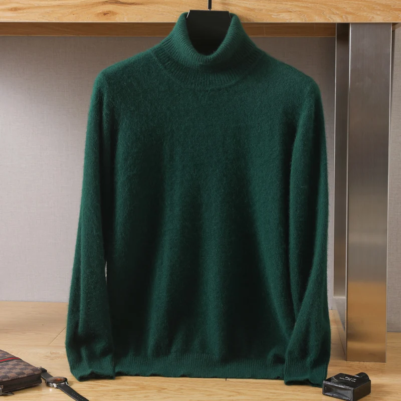 Dolcevita da uomo 100% visone maglione di cashmere da uomo 2025 autunno e inverno maglione lavorato a maglia allentato di grandi dimensioni tenere al caldo top da uomo maglione 1