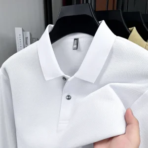 Polo a maniche lunghe in cotone 100% caldo casual da uomo nuovo autunno del marchio di moda 1