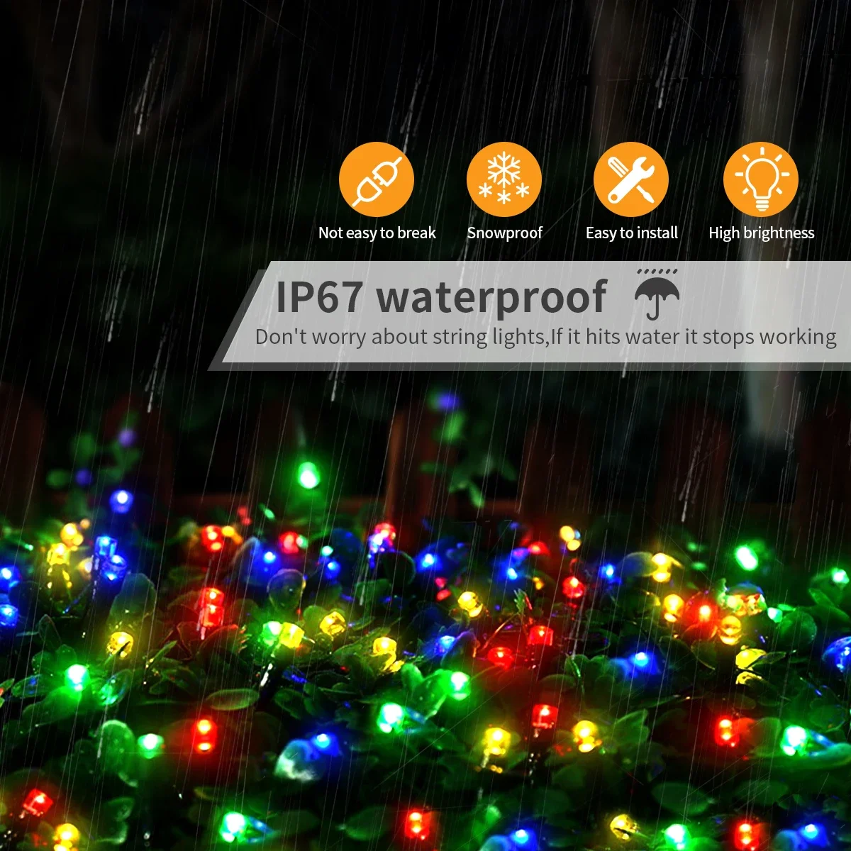 Luci da fata a LED scintillanti multicolori con 8 modalità IP67 impermeabili per Natale Halloween Outdoor Garden Yard House Party 2