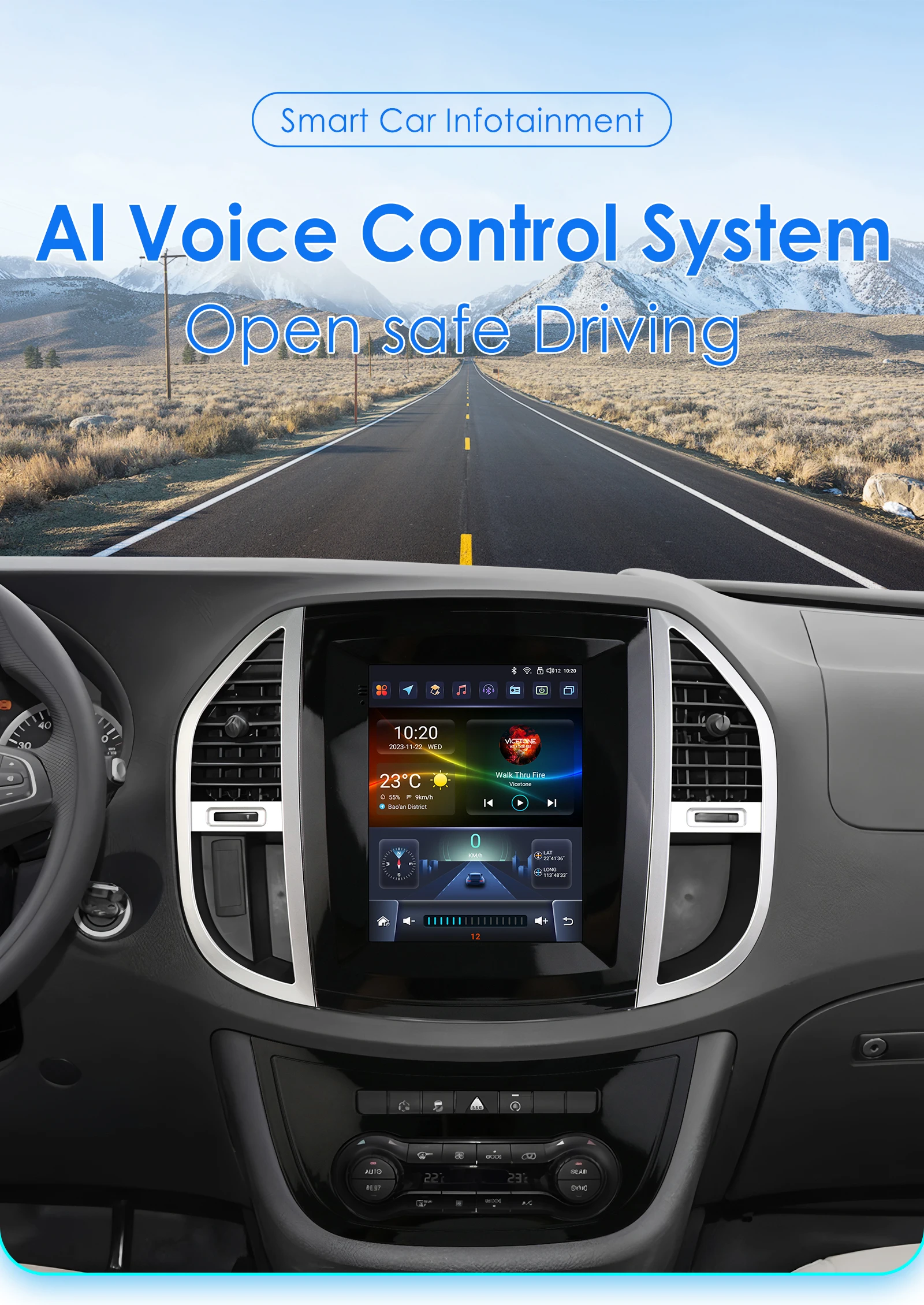 Autoradio Android da 9,7 pollici per Mercedes Benz Vito 2014-2022 Car Audio GPS Carplay Android Auto Multimedia Lettore Intelligente WIFI 2