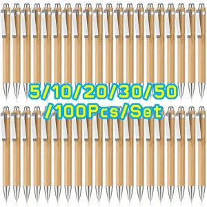 5/10/20/30/50/100PCS Penna a sfera in bambù Cancelleria Penne per feste Materiale scolastico per ufficio Regali aziendali 1