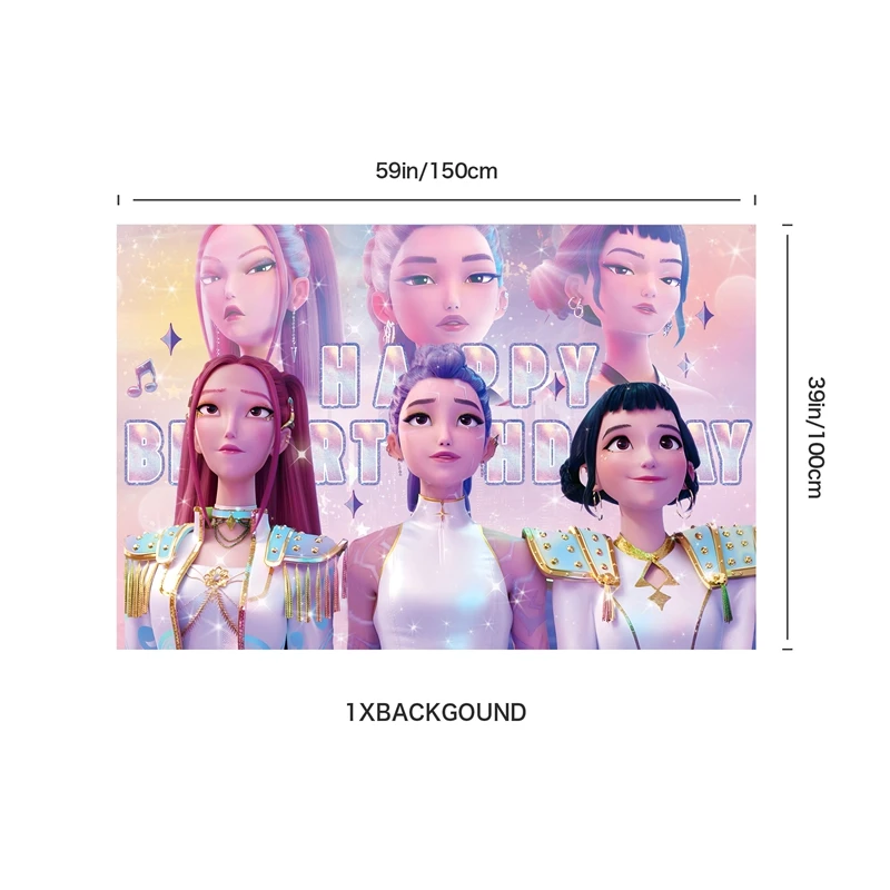 Kpop Demon Hunter Set di stoviglie per compleanno Forniture per feste di compleanno Kpop Warriors Compleanno Decorazione fai da te Set di stoviglie usa e getta 5