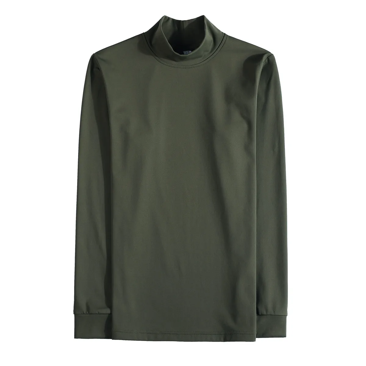 T-shirt a maniche lunghe a collo alto da uomo autunno inverno tinta unita slim fit casual top caldi T-shirt abbigliamento uomo 4XL-M 6