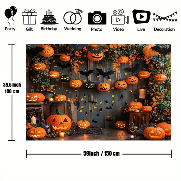 Fondali in legno autunnale per zucca fattoria di Halloween grazie dando striscioni di sfondo in legno marrone per pareti decorazioni per feste Banner 5