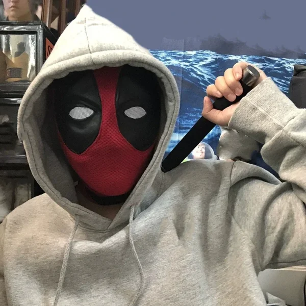 Festa di Halloween Carnevale Deadpool Maschera Costume Cosplay Casco a testa intera Copricapo in nylon Maglia di cotone lavorato a maglia Maschere per casco Regali 6