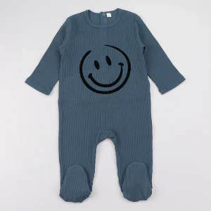 Pagliaccetto per bambini abbigliamento per bambini maniche lunghe pigiama a coste tute per bambini floccaggio sorriso ragazzo ragazze vestiti footies autunno inverno pagliaccetto 1